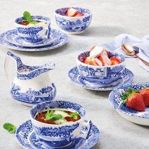 Spode Blue Italian Ascot Cereal Bowl | Set of 4 | Oatmeal, Cereal, and Rice Bow